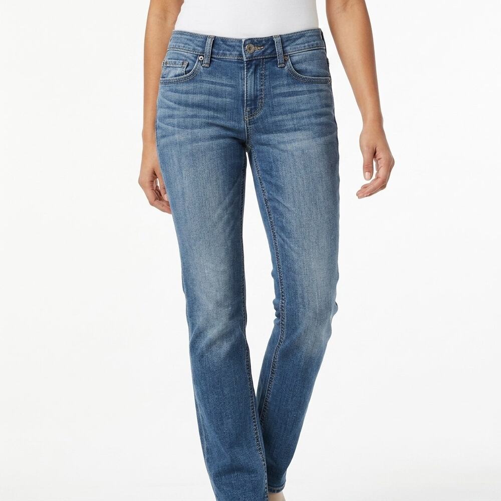 BKE Aiden Cotton Blend Blue Straight Stretch Jeans Women Size W28 L30
